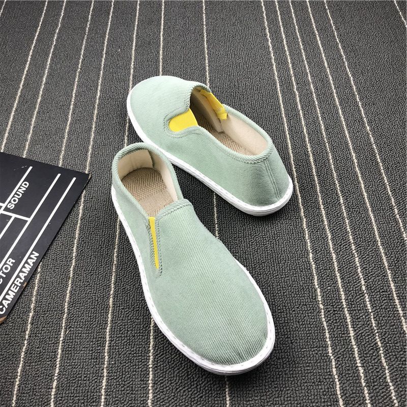 Ademende gele stoffen schoenen, casual instappers voor koppels_voghion.com