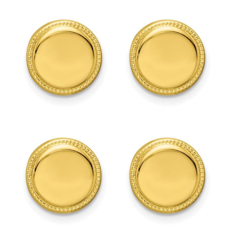 Kelly Waters Gold-plated Polished Beaded Four Piece Tuxedo Studs Set_voghion.com