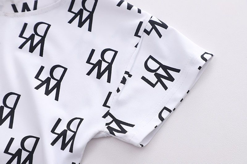 Mother Kids Abiti per bambini e bambine per bambini 2024 Abiti stampati eleganti per ragazzi versione coreana abiti a due pezzi per bambini piccoli e medi_voghion.com