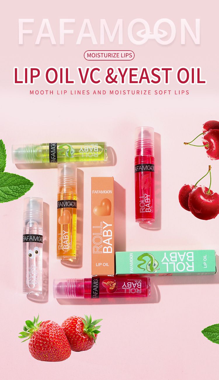 FAFAMOON bead Lip Oil hidratante hidratante batom líquido hidratante bola boca óleo seco rachadura incolor transparente_voghion.com