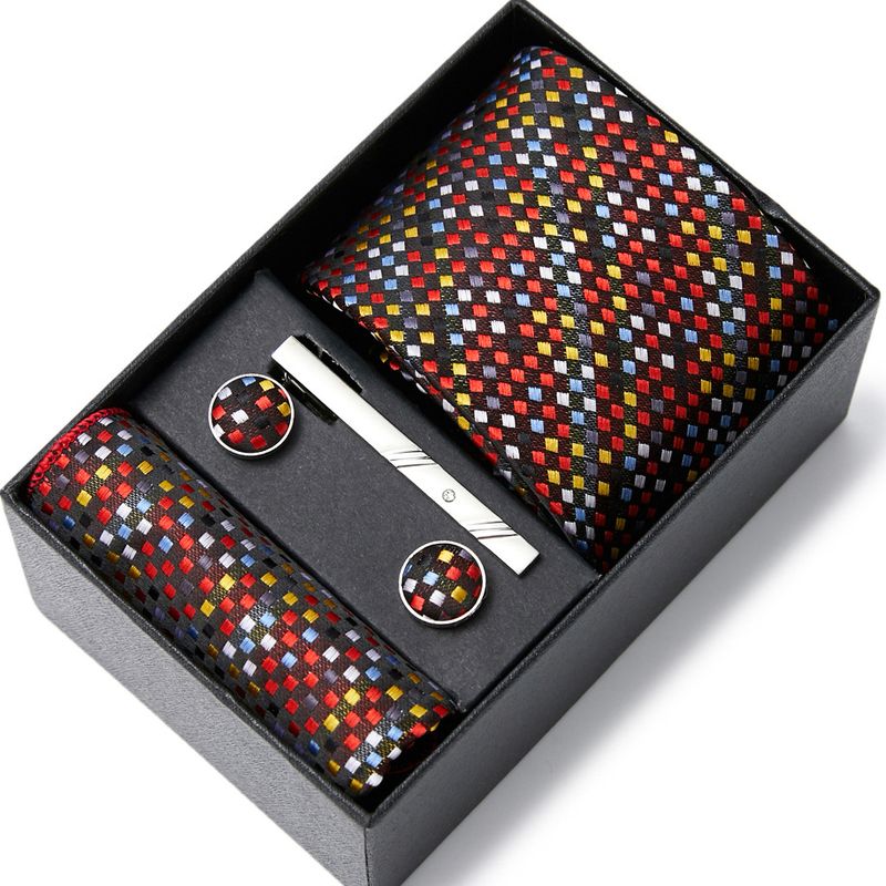 Tie men's professional formal suit, blue striped box, polyester silk 7.5cm, new business gift_voghion.com