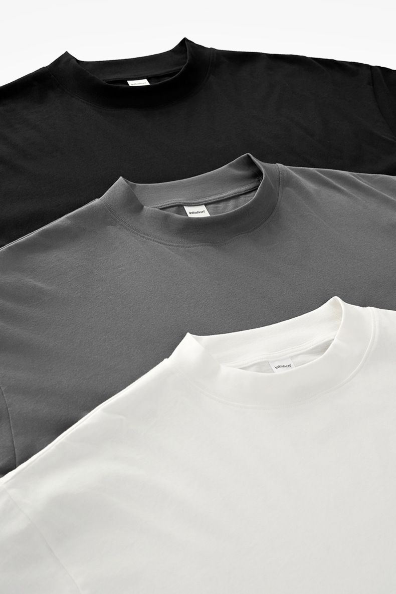 T-shirt a maniche lunghe in cotone Pima di alta qualità per uomo – Top basic slim fit con scollo rotondo (bianco, nero, grigio)_voghion.com