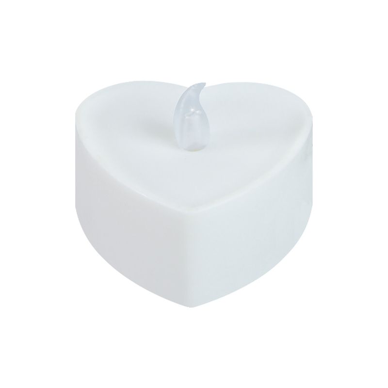 Heart-Shaped Flameless LED Candles – Romantic Battery-Operated Mood Lights For Valentine’s Day, Weddings & Parties (Set Of 12, Warm White/Pink)_voghion.com