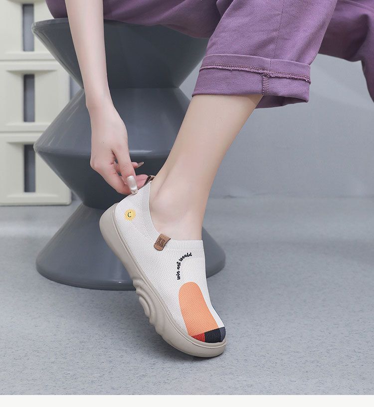 Neue Damenschuhe aus altem Peking-Stoff, trendige, bemalte Freizeitschuhe, weiche Sohle, weiche Oberfläche, fliegendes Weben, dicke Sohle, einpedalige Einzelschuhe_voghion.com