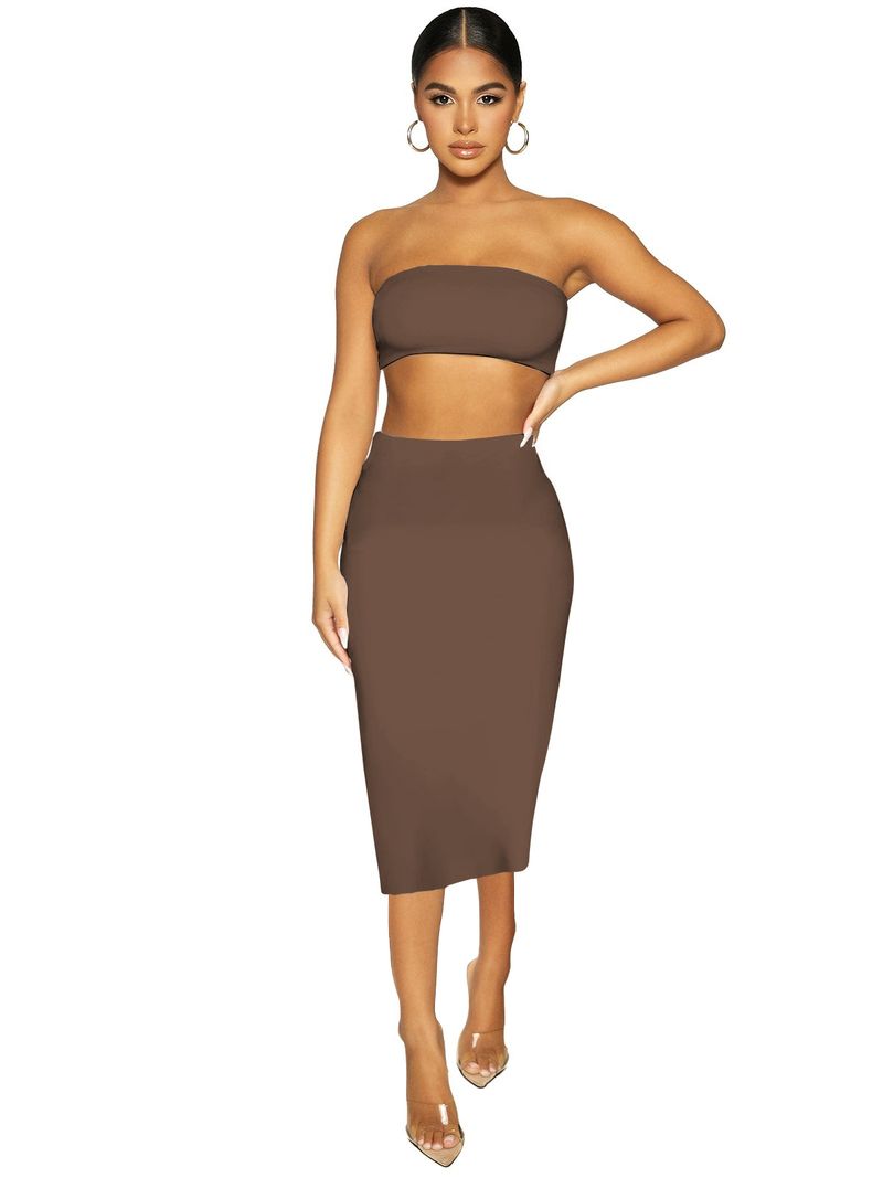 Robe fourreau de rue deux pièces sexy pour femmes, costume d'été_voghion.com