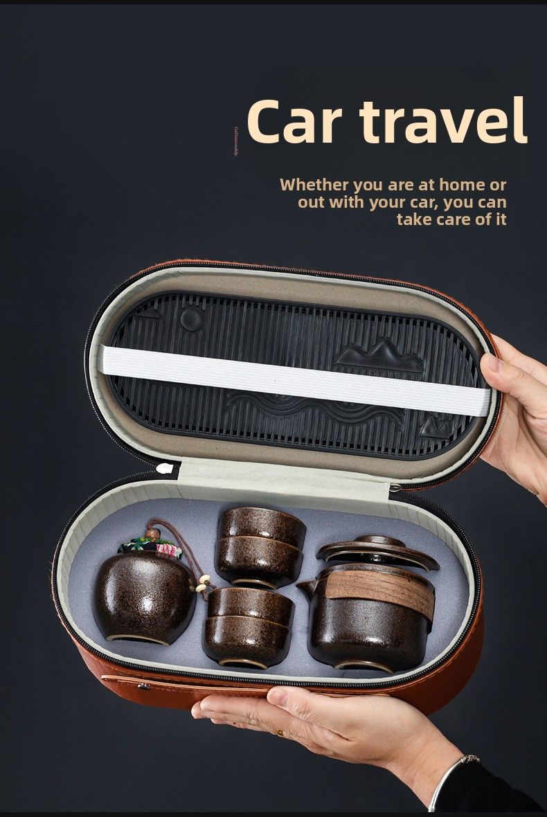 Set Small Portable Quick Tea Cup Outdoor Camping Travel Teapot Teacup One Pot Two Cups_voghion.com