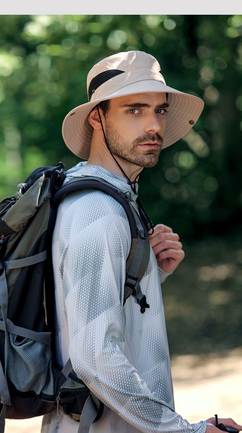 Cappelli da pescatore per uomo e donna, cappelli estivi da campeggio, cappelli da sole con grandi gronde, traspiranti_voghion.com