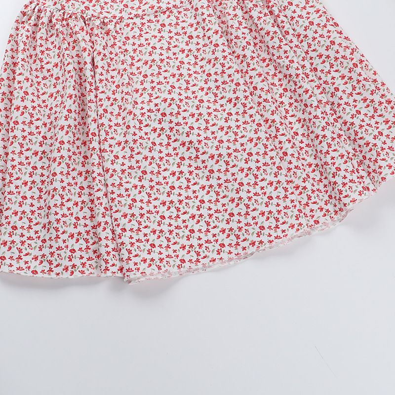 Damenbekleidung Kurzer Rock Blumen Rückenfrei Träger A-Linie Schlankheits-Hosenträgerkleid Sommer_voghion.com