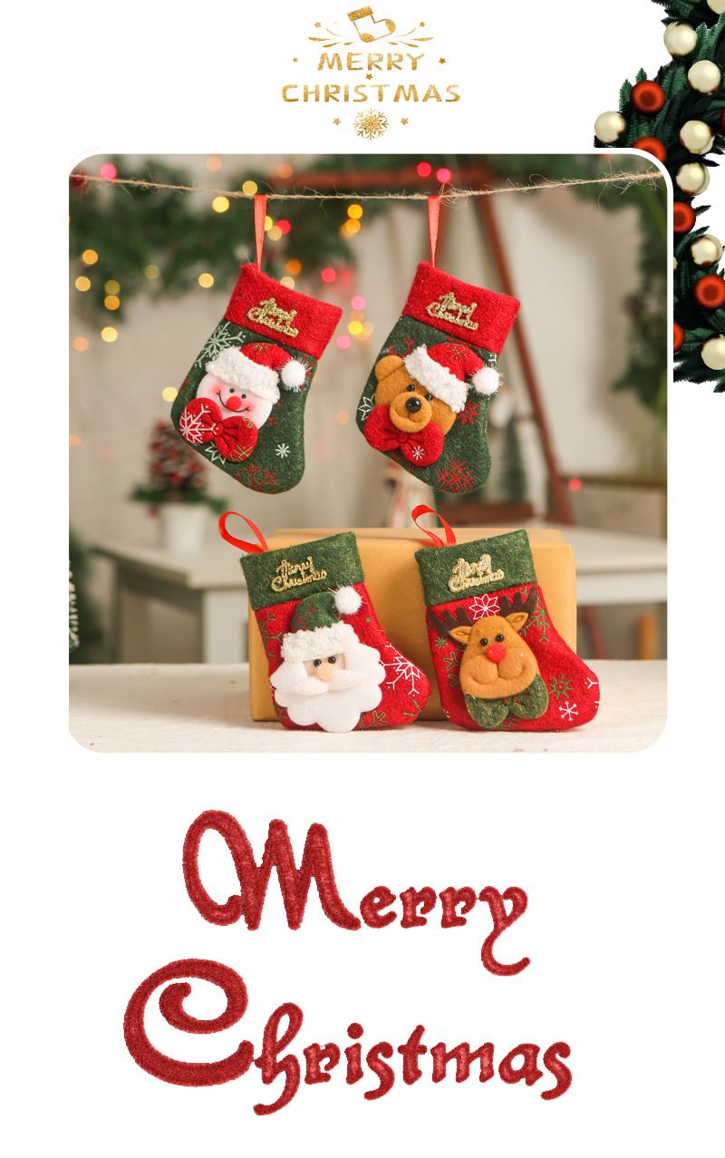 001 Qiaoding Transfrontaliera Nuova Decorazione Natalizia Piccola Lettera in Tessuto Non Tessuto Calza di Natale Sacchetto di Caramelle per Bambini_voghion.com