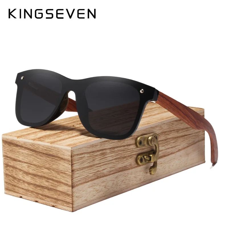 KINGSEVEN Occhiali da sole con lenti polarizzate nere, nuovi occhiali da sole in legno di zebra da donna e da uomo, occhiali da sole vintage in legno, occhiali retrò_voghion.com
