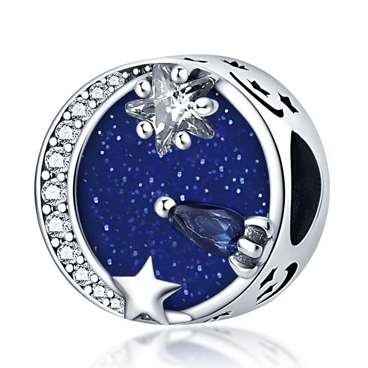 Gioielli da donna, accessori fai da te personalizzati, ciondoli, braccialetti, collane, ornamenti in filo di rame placcato argento "Guardando le stelle"_voghion.com