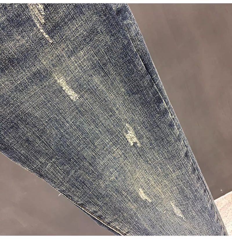 Męska odzież jesień nowe dopasowane obcisłe spodnie elastyczne uniwersalne spodnie dziewięciopunktowe_voghion.com