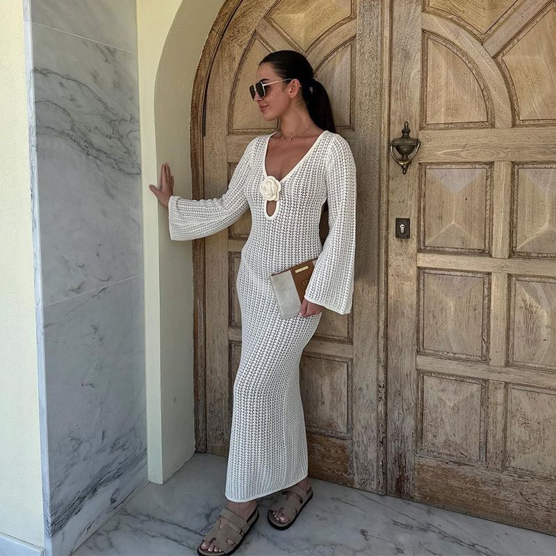 Damenbekleidung Frühling und Sommer V-Ausschnitt Elegant_voghion.com