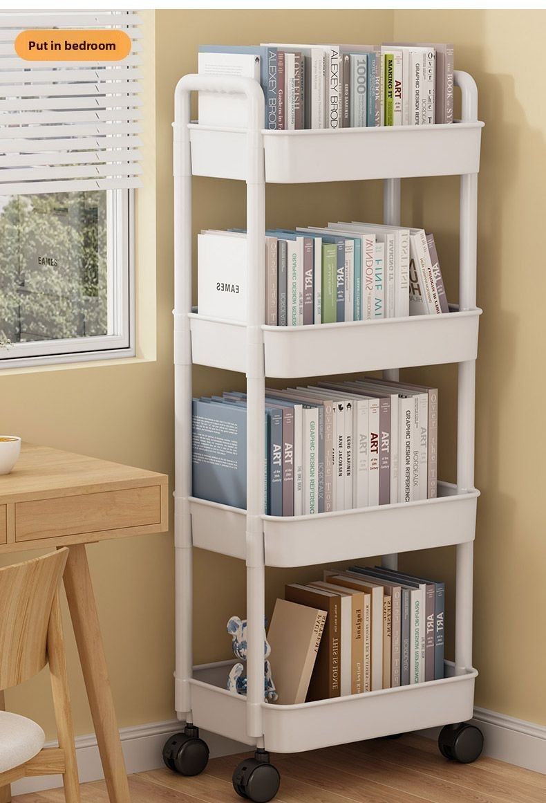 Kitchen Bedside Snack Bathroom Bedroom Multi-layer Mobile Floor-standing Small Trolley Storage Rack_voghion.com