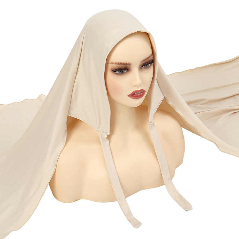 Sciarpa in morbida seta di latte tinta unita, comoda sciarpa da donna Hijab avvolgente_voghion.com