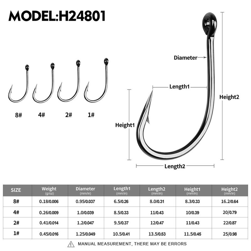 Qianyou Black Tube Fishing With Holes, Barbed Blood Groove Hooks For Big Fish, Rock Sea Fishing, String Hooks, 100_voghion.com