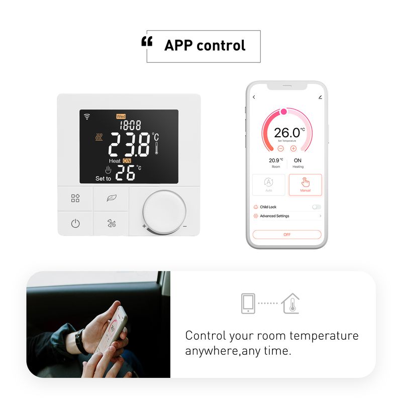Tuya WIFI Termostat Smart Hjem Varme- eller Varmesystem Elektrisk Undervarme Temperaturkontroller Termostatregulator 220V_voghion.com