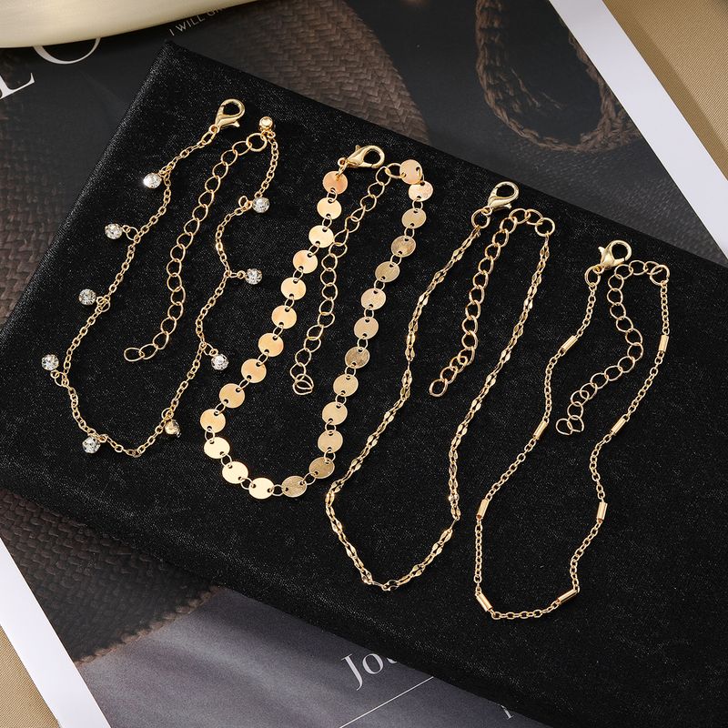Fashion Five-pointed Star Infinite Eight-character Butterfly Pendant Zircon Cuban Chain Anklet Beach Vacation Travel Jewelry_voghion.com