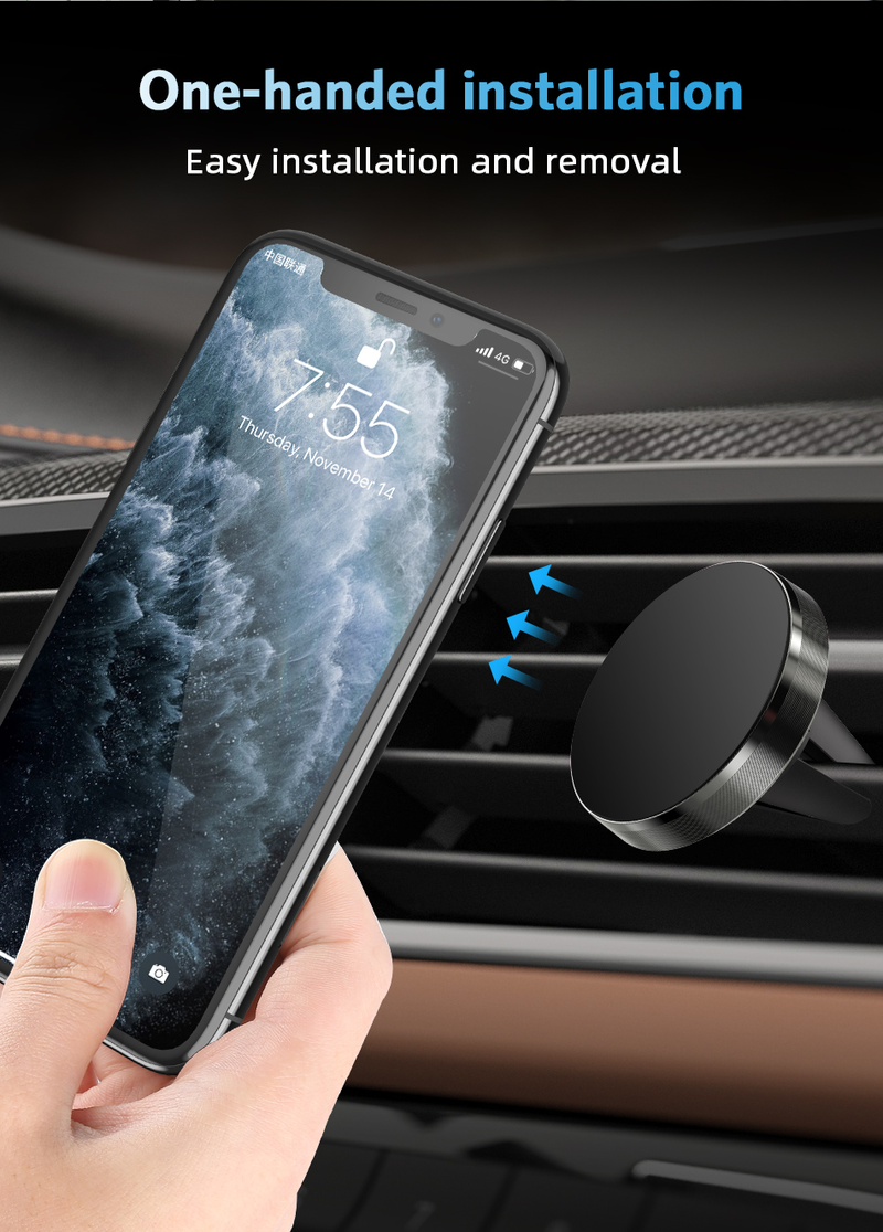 Support de téléphone magnétique pour téléphones portables, installation de bouches d'aération de voiture, support de smartphone mobile universel, ma_voghion.com