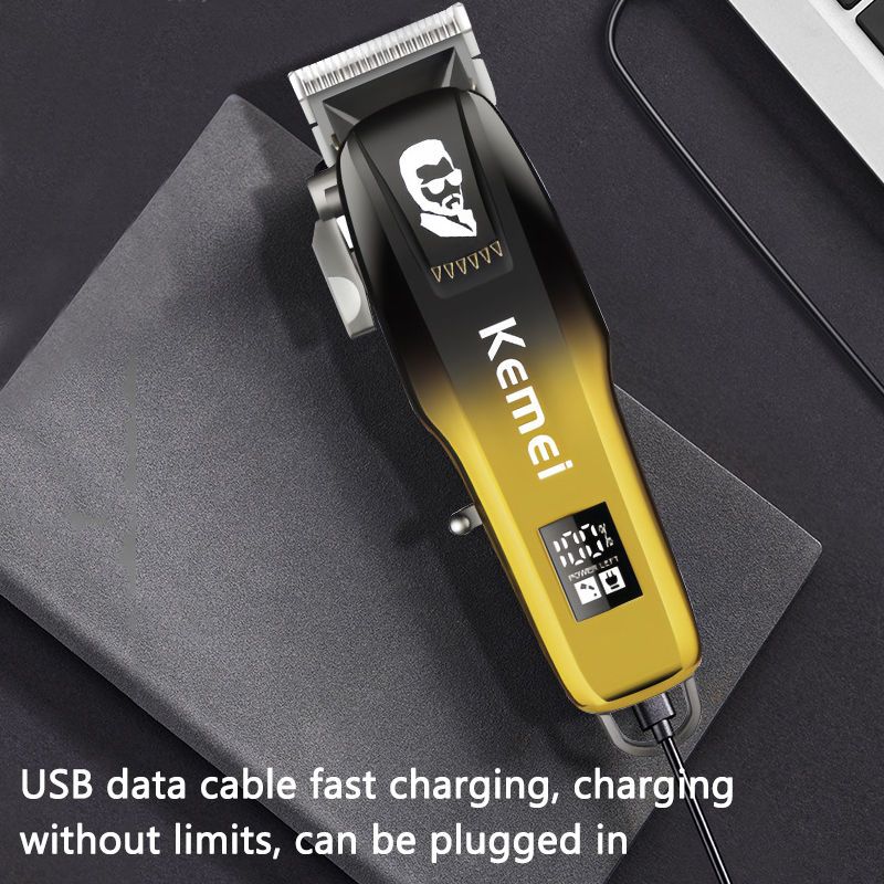 Kemei Barber Rechargeable Hair Clippers Razor Men KM-709A Electric Beard Trimmer Professional Clipper_voghion.com
