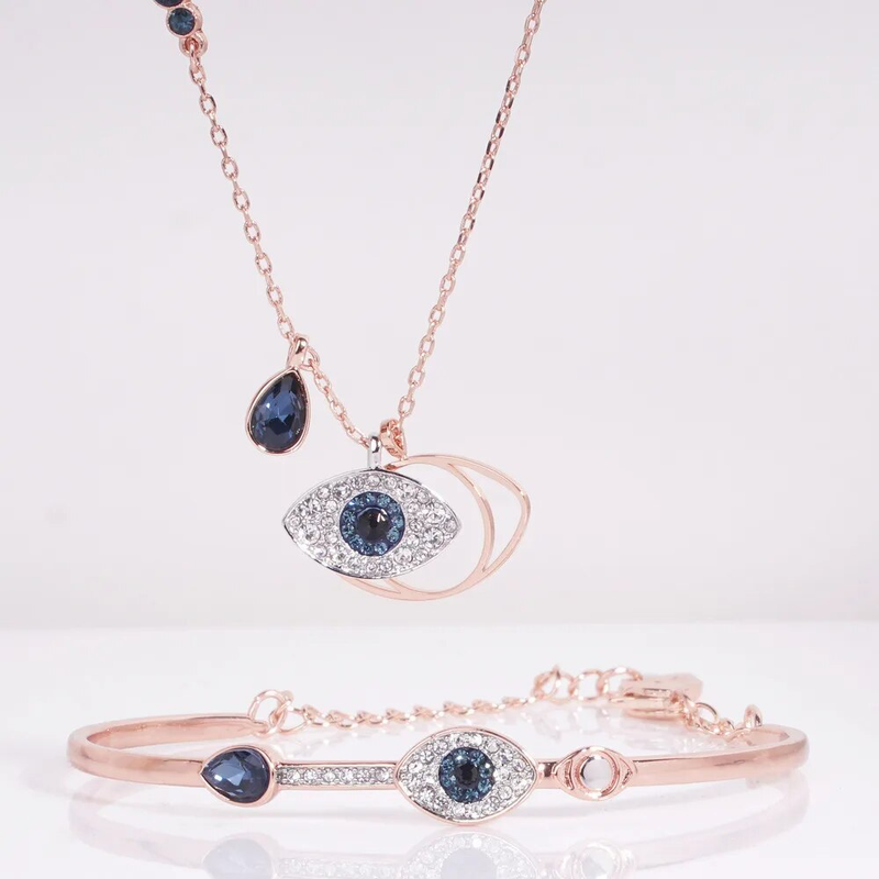 Elemento Devil's Collar Chain Shijia Fashion Braccialetto Occhio Blu Oro Rosa_voghion.com