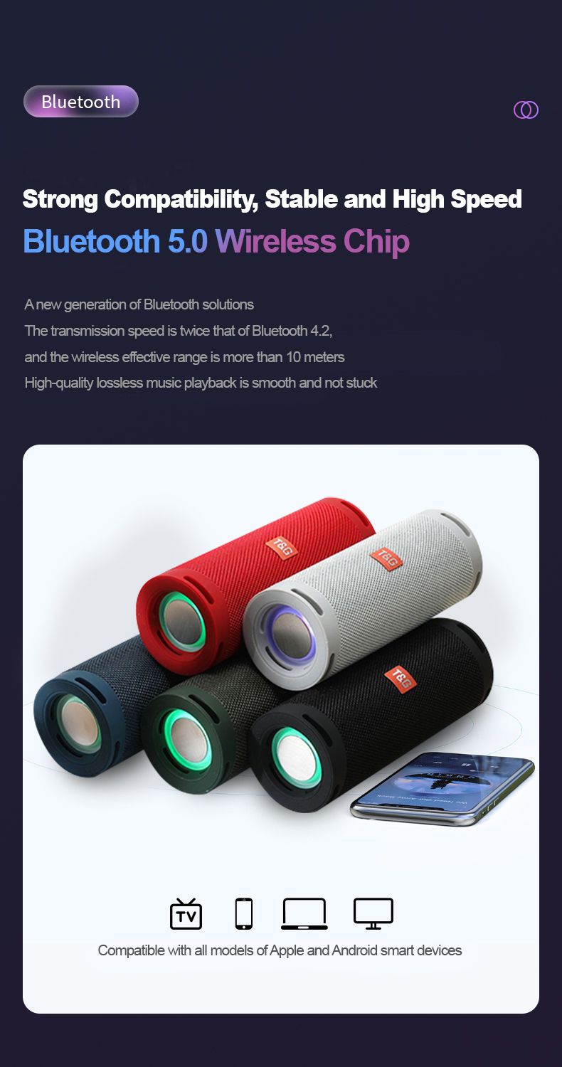 TG289 Bežični prijenosni vanjski zvučnik s bojom svjetla, stereo stupac, vodootporni subwoofer, Bluetooth zvučna kutija, podrška_voghion.com