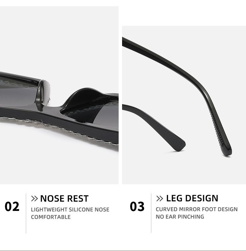 New Rhinestone With Diamond Inlaid Cat Eye Frame, Fashionable For Women, Trendy And Versatile Sunglasses Glasses_voghion.com