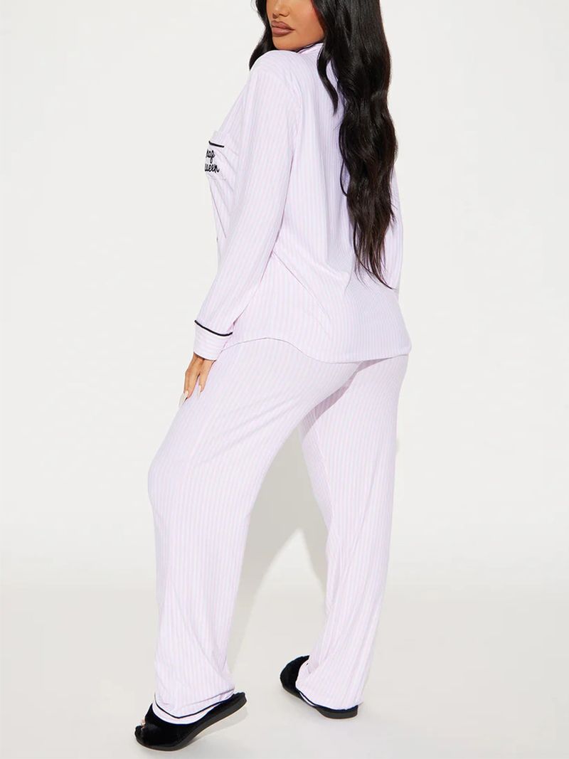Women's Long Sleeve Pajama Set Winter Cozy Sleepwear Two-Piece Outfit With Milk Silk Fabric_voghion.com