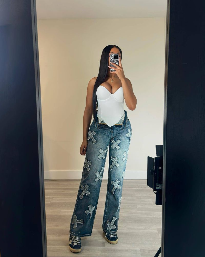 Women's Clothing New Cross Washed And Burned Western Elastic Casual Denim Suit_voghion.com