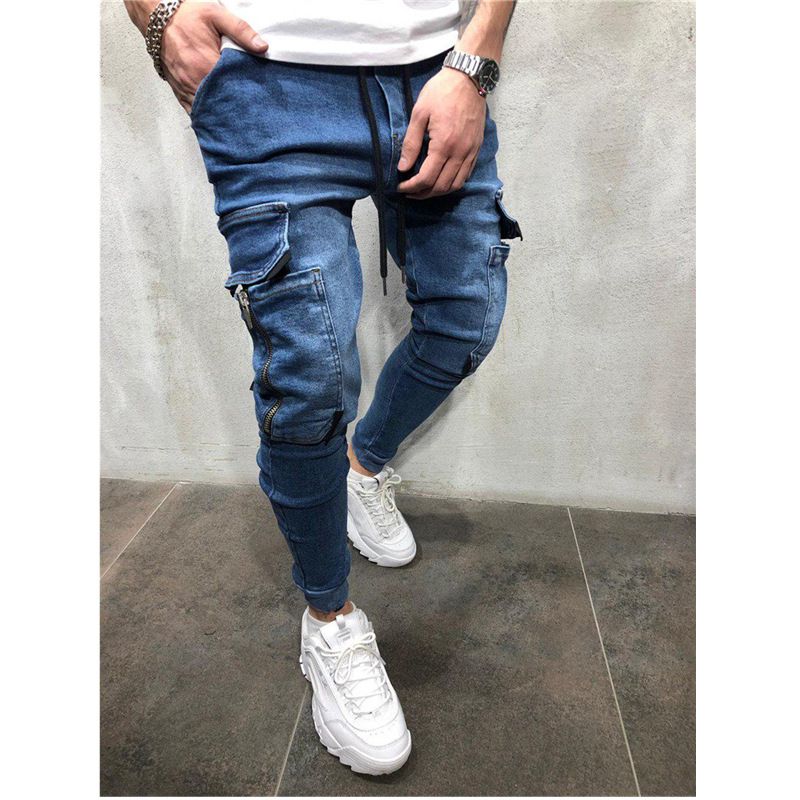 Geeignet für alle Jahreszeiten 2025 Herbst Winter Neue Herren Hip-Hop Washed Casual Jogger Pants mit Kordelzug Jeans K137_voghion.com