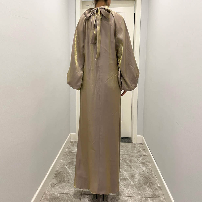 Abbigliamento femminile Abito da donna con maniche a lanterna Abito musulmano del Medio Oriente Musulmano_voghion.com