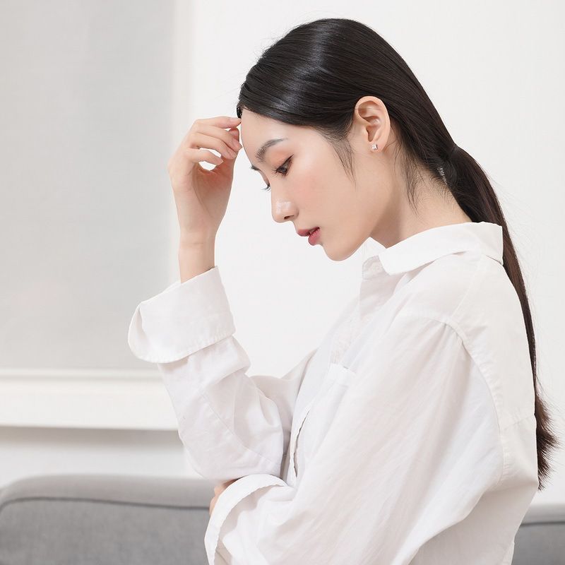 Boucles d'oreilles en zircon S925 en argent sterling, boucles d'oreilles carrées en zircon blanc, simples, tendance, personnalité, assorties_voghion.com