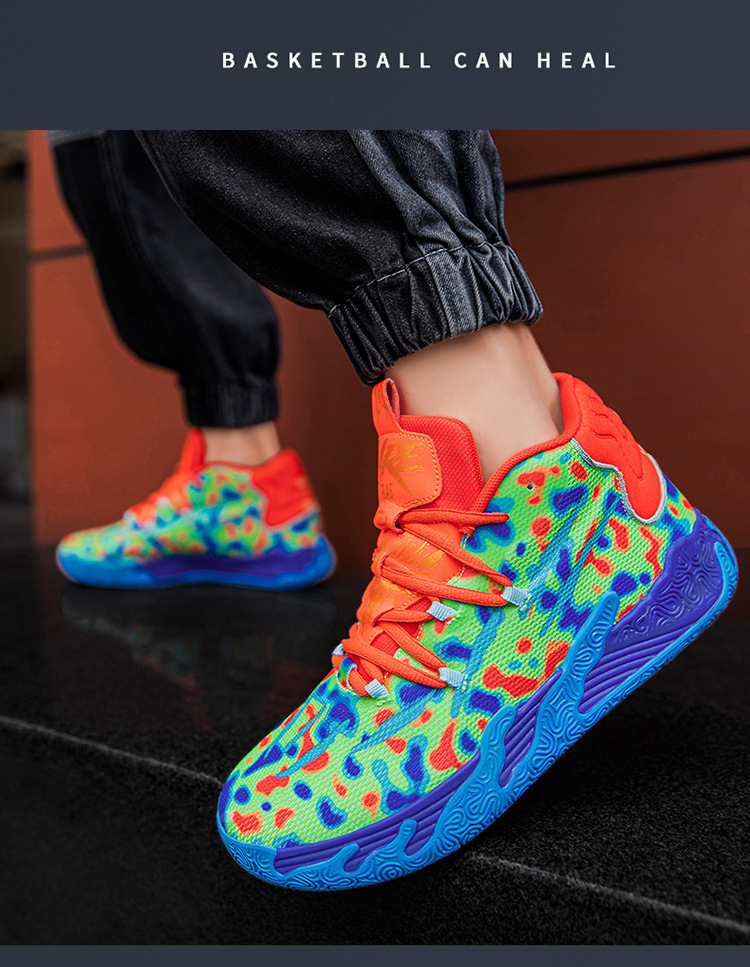 Zapatillas deportivas de baloncesto para estudiantes varones, prácticas zapatillas deportivas para niños con suelo de cemento que absorben los golpes, resistentes al desgaste y antideslizantes_voghion.com