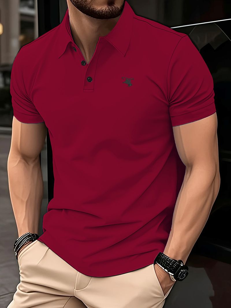 Klassisches Herren-Poloshirt mit Reitstickerei, Verzierung, lässig, Business, Dual-Style_voghion.com