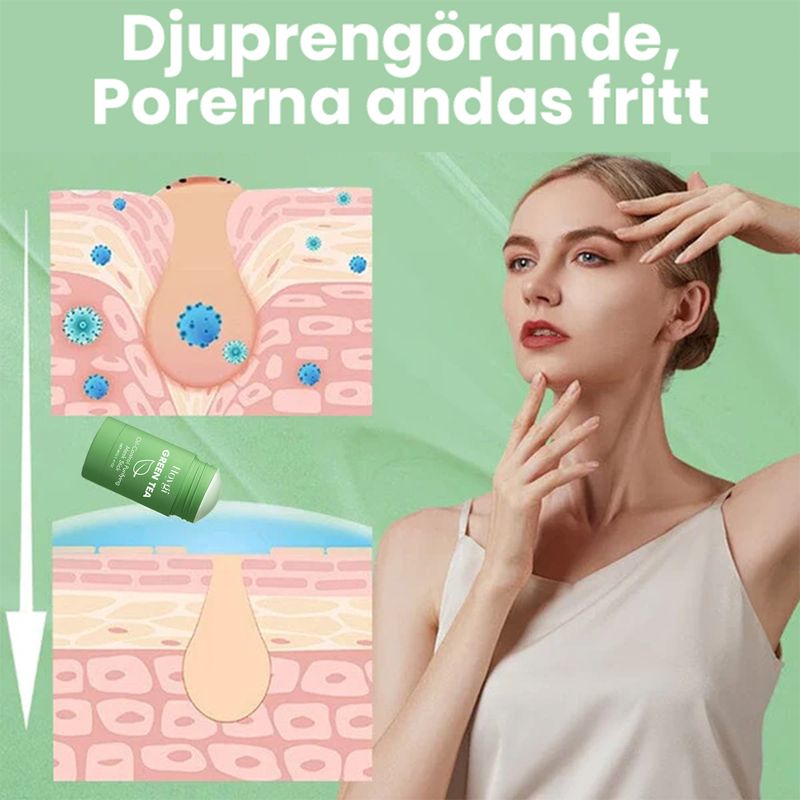 HOYGI Tè Verde Detergente per il viso Pelle chiusa, tenera e liscia Idratante Pori Maschera facciale solida Stick_voghion.com