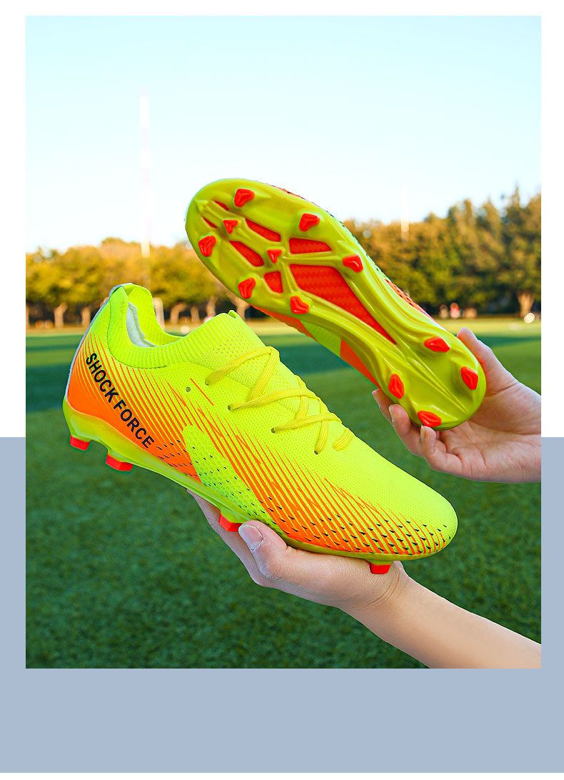 Zapatillas de fútbol para niños AG con tacos largos y cortos para estudiantes, de césped artificial para interiores, para competición y entrenamiento_voghion.com
