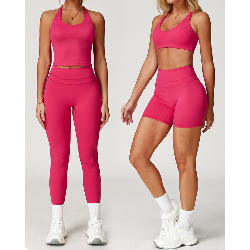 Zechuang Brushed Tight Yoga Elastic High Waist Fitness Clothing For Women Running Sports Set 8863_voghion.com