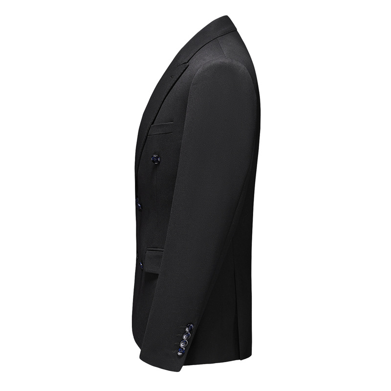 men's suit suit double-breasted solid color large size suit three-piece suit slim groom wedding dress_voghion.com