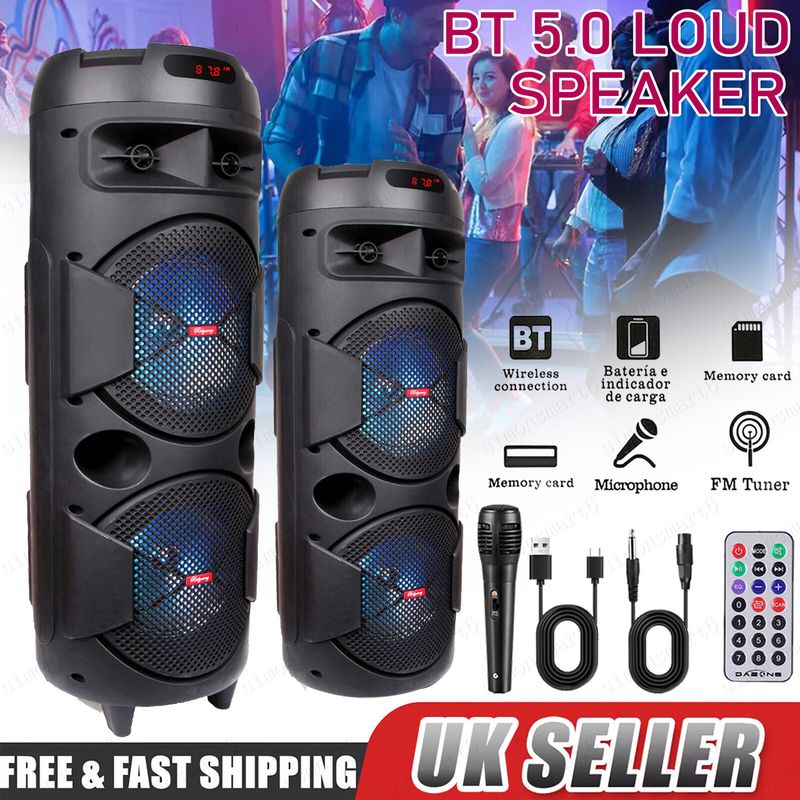 Tragbarer Bluetooth-Lautsprecher mit 6000 W, Subwoofer, starkem Bass, Soundsystem, Party, mit Mikrofon_voghion.com