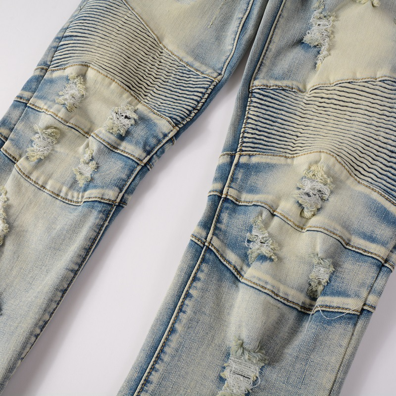Pantaloni da uomo aderenti, strappati e aderenti, stile motociclista, elasticizzati, 979_voghion.com