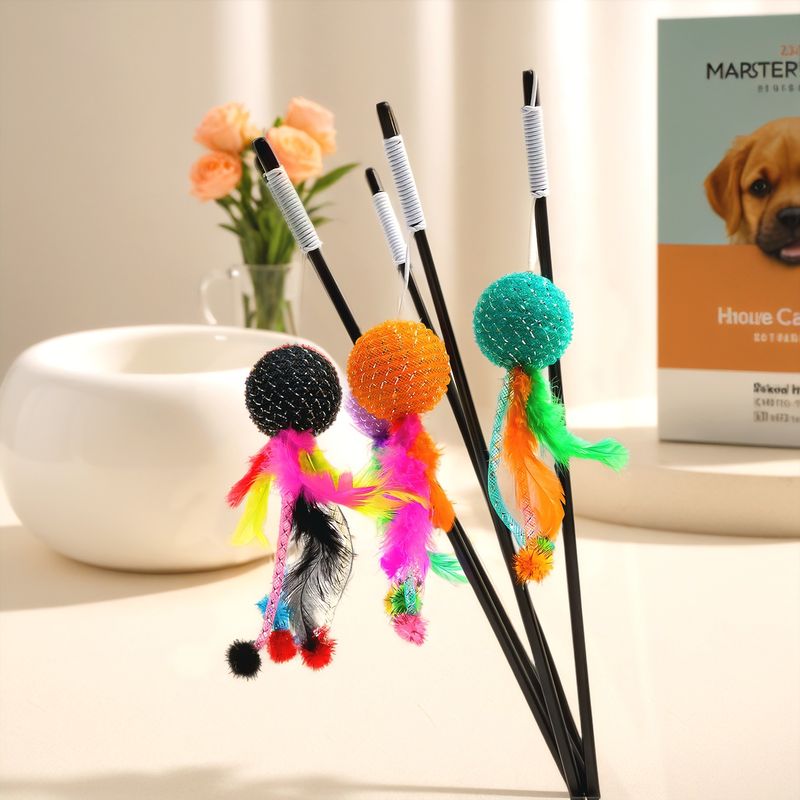 Handgefertigter, gestrickter Spielzeugstab für Katzen – Selbstbeschäftigung gegen Langeweile, Zähneknirschen, Krallenreiben, interaktives Spielzeug für Haustiere_voghion.com