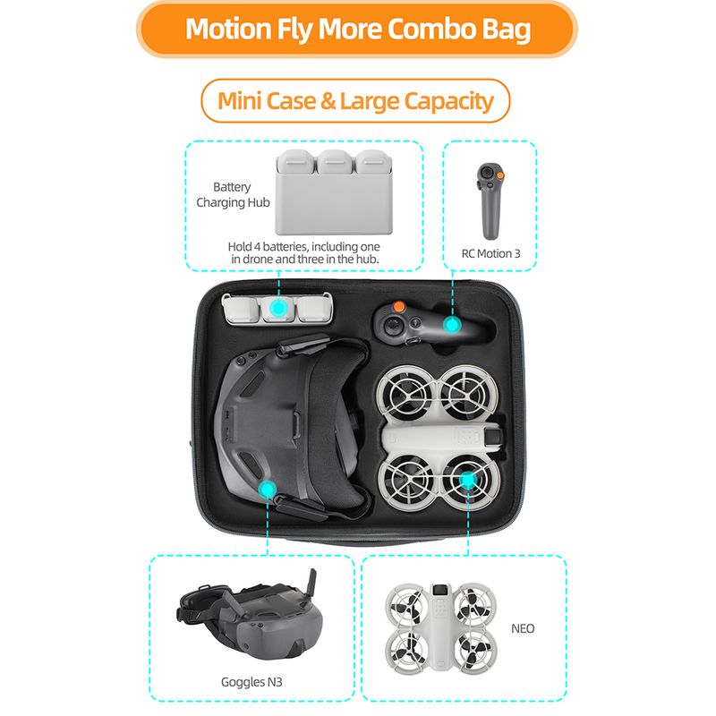 Carrying Case Fly More Combo Goggles N3 Motion 3 Storage Protection Bag For DJI Neo Drone Accessories_voghion.com