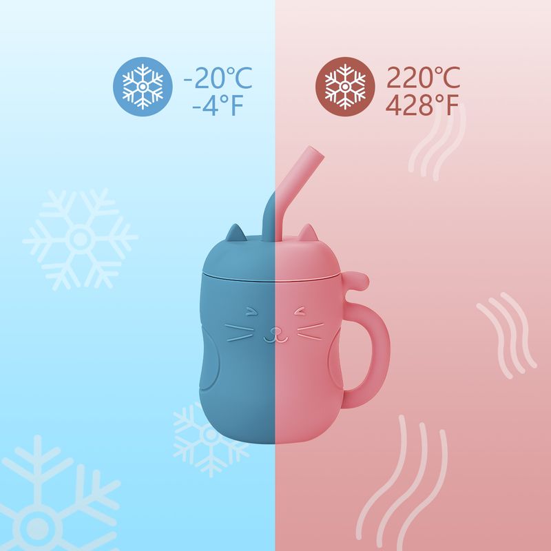 150ML 1PC Taza de pajita de silicona para alimentación de bebés Biberón de aprendizaje para niños Vajilla anticalor a prueba de fugas Botella de agua para bebés_voghion.com