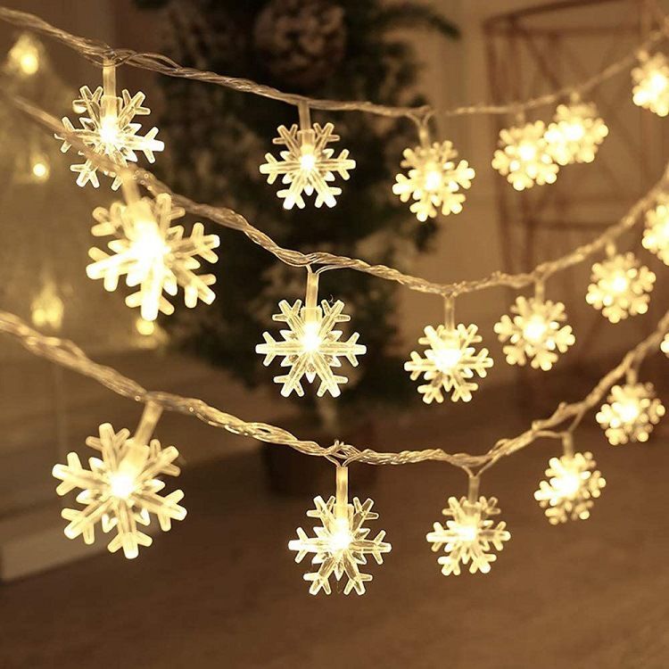 LED Snowflake Solar Decorative Flash Battery Box USB Christmas Light String Wholesale_voghion.com