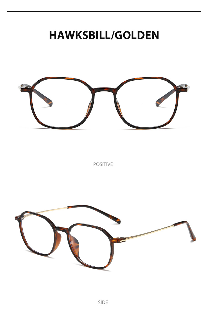 Anti-Blu-ray Flat Light PC Metall Retro Fashion Student Stylee Brillengestell für Herren und Damen_voghion.com