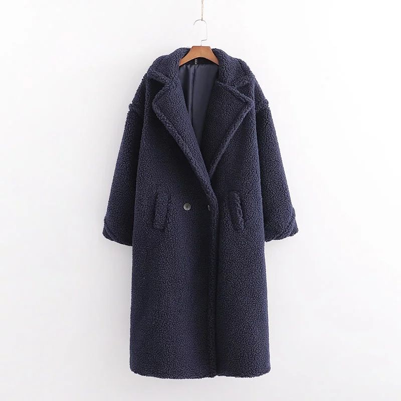 Nuova collezione autunno e inverno in cotone, giacca in lana d'agnello in stile famoso su internet, cappotto medio-lungo da donna, cotone_voghion.com