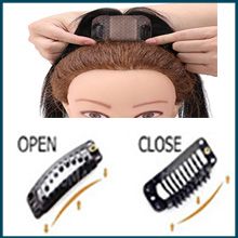 100 % Echthaar-Topper mit Pony, 150 % Dichte, Seidenbasis, Clip-In-Topper_voghion.com