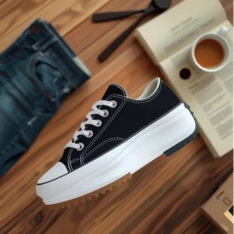 New Starmotion Men And Women Black Platform Second Generation Thick Sole Height Increasing Couple Frame Wei Casual_voghion.com
