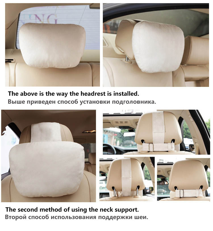 Car Headrest Neck Support Seat Soft Universal Adjustable Car Neck Pillow Waist pillow_voghion.com