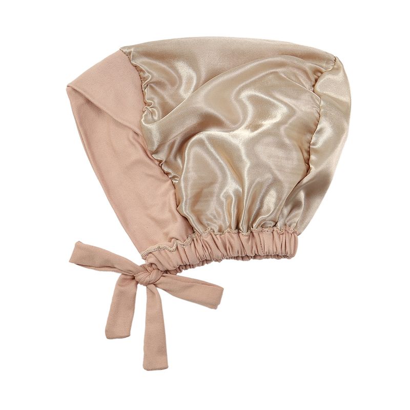 new multi-color satin lining turban hat drawstring bottom hat forehead cross strap hood_voghion.com